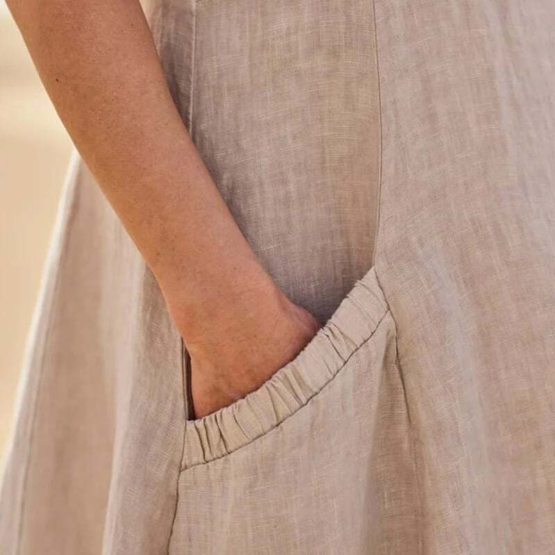 🔥🔥🔥Spring Hot Sale 49% OFF💝Women's Sleeveless Cotton And Linen Dress With Pockets