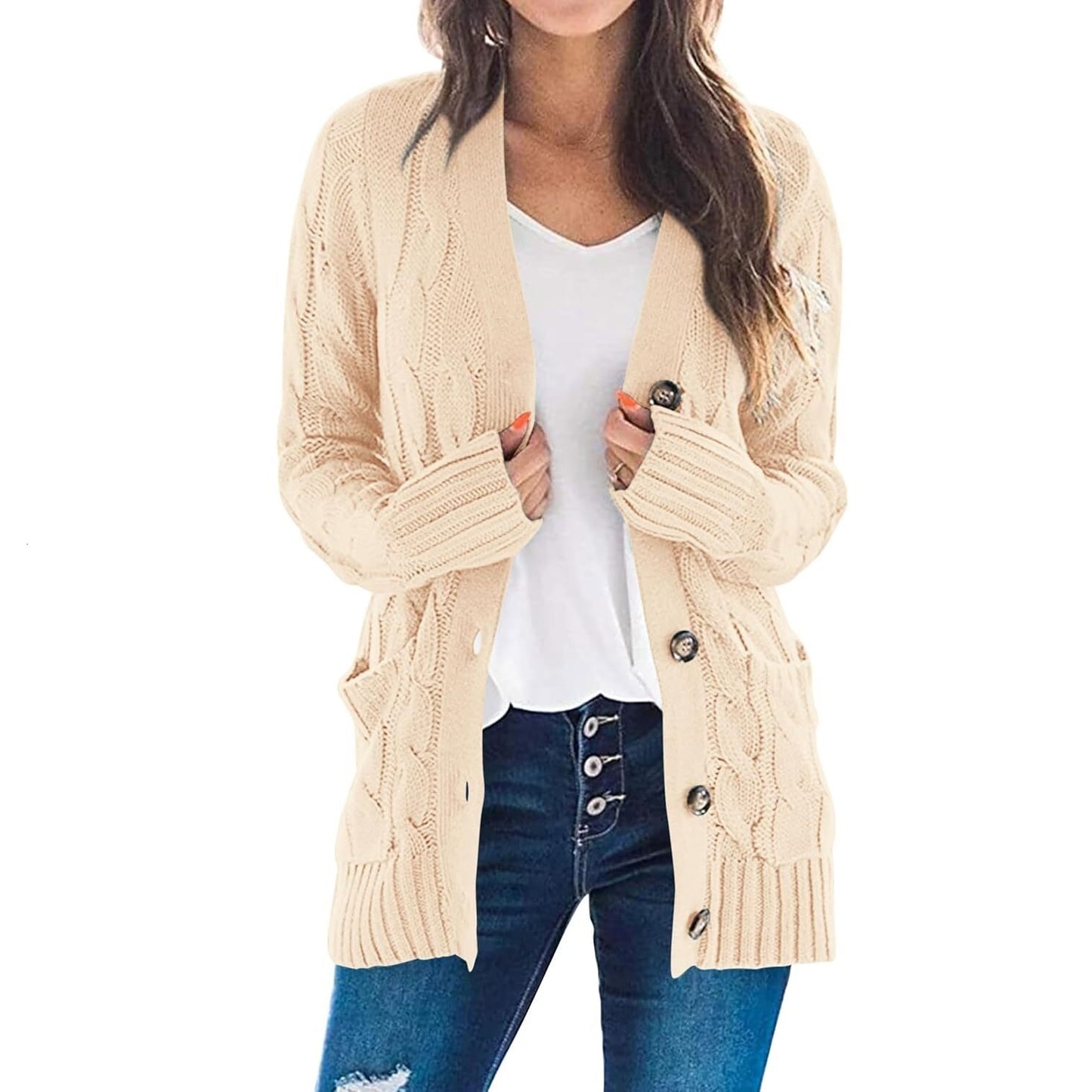 🎉Christmas/New Year Deals⚡$25.99 for 11 packs⚡Women's Open Front Cardigan Sweaters Fall Fashion Button Down Cable Knit Chunky Winter Outerwear Coats