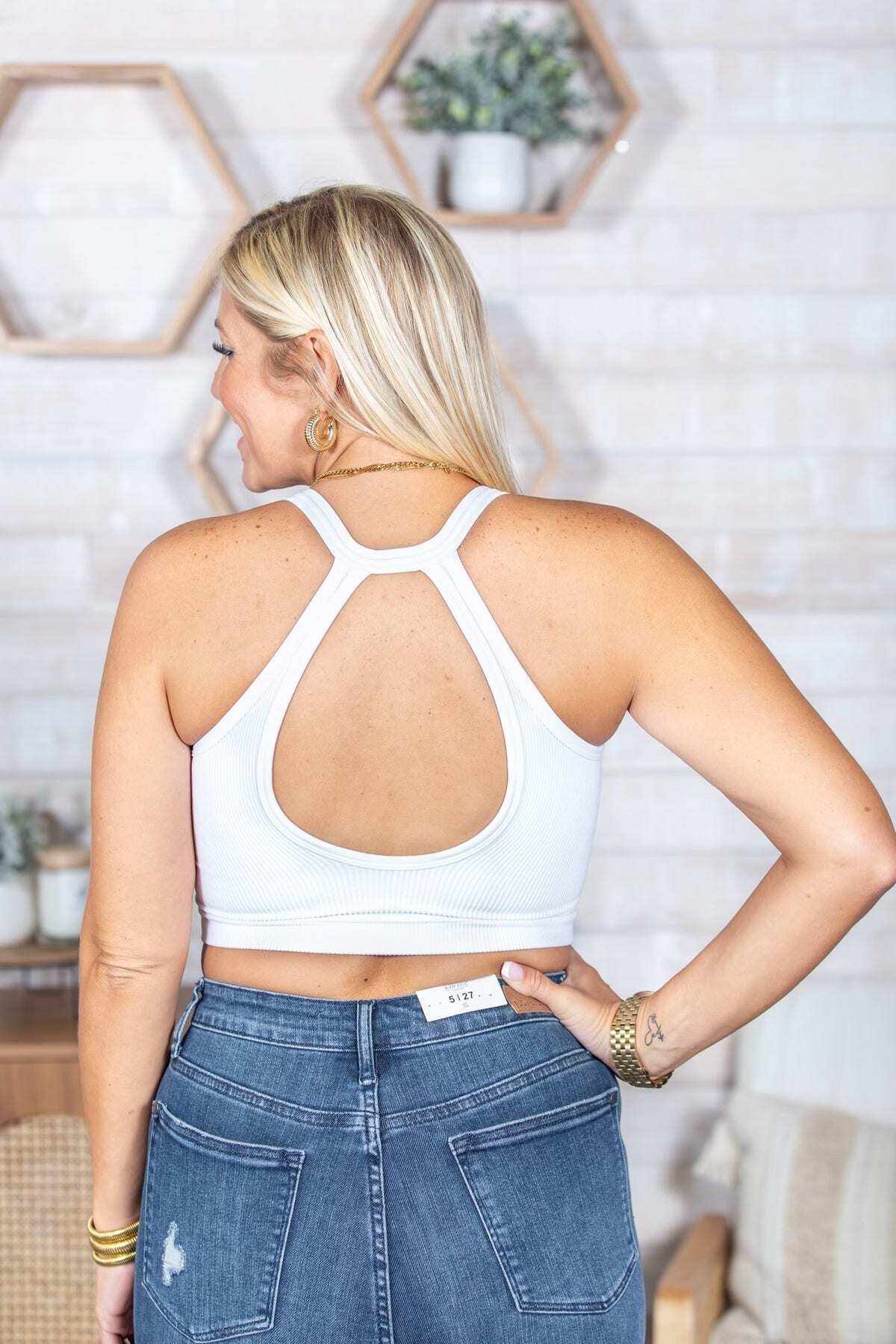 Door Buster! Washed Ribbed Cropped Button V-Neck Tank Top (Multiple Colors)