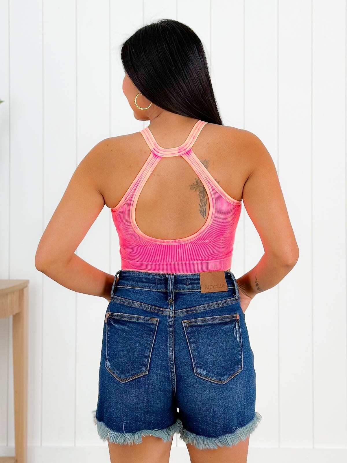 Door Buster! Washed Ribbed Cropped Button V-Neck Tank Top (Multiple Colors)
