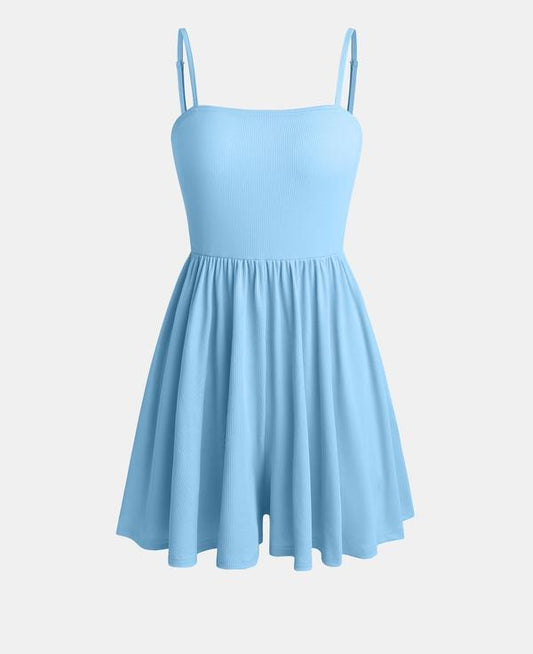[6 colors] Solid Ruched Wide Leg Cami Romper/ Casual Fashion Sleeveless Spaghetti Strap High Waist Jumpsuit, 2024 Women's Summer Outfits for Daily Wear