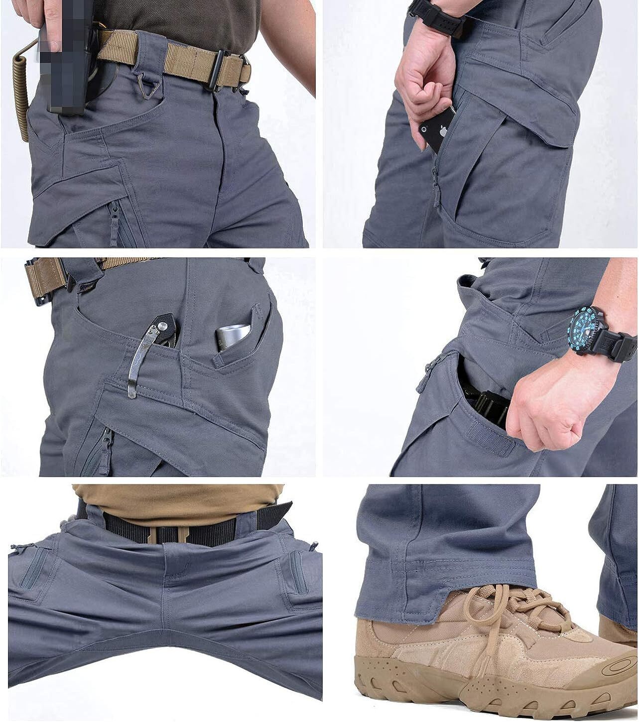 7-packs  Men's Assault Tactical Pants Lightweight Cotton Outdoor Military Combat Cargo Trousers