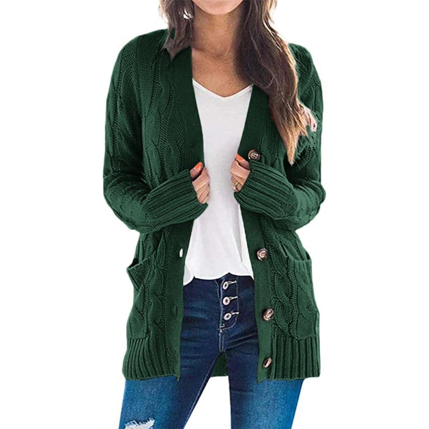 🎉Christmas/New Year Deals⚡$25.99 for 11 packs⚡Women's Open Front Cardigan Sweaters Fall Fashion Button Down Cable Knit Chunky Winter Outerwear Coats