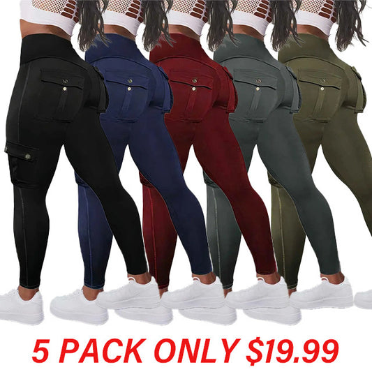 ⚡LIMITED SALE-Solid Flap Pocket High Waist Leggings